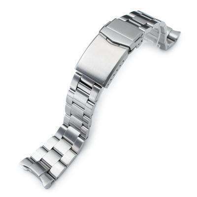 22mm Super 3D Oyster watch band for SEIKO Diver SKX007/009/011, Brushed, V-Clasp Button Double Lock