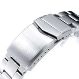 Strapcode Watch Bracelet Reissue 22mm Retro Razor 316L Stainless Steel Straight End Watch Band, V-Clasp Button Double Lock