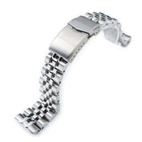 22mm ANGUS Jubilee 316L Stainless Steel Watch Bracelet for Seiko Turtle SRP777, Brushed/Polished, V-Clasp