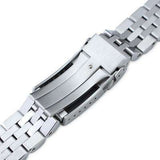 22mm ANGUS Jubilee 316L Stainless Steel Watch Bracelet for Seiko Turtle SRP777, Brushed/Polished, V-Clasp