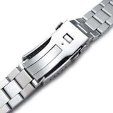 Strapcode Watch Bracelet 22mm Hexad Oyster 316L Stainless Steel Watch Band for Seiko Samurai SRPB51, V-Clasp Button Double Lock