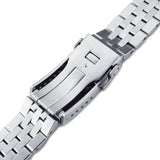 Strapcode Watch Bracelet 22mm Angus-J Louis 316L Stainless Steel Watch Bracelet for Orient Triton, Brushed V-Clasp