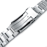 Strapcode Watch Bracelet 22mm Super 3D Oyster 316L Stainless Steel Watch Bracelet for Orient Triton, Brushed V-Clasp