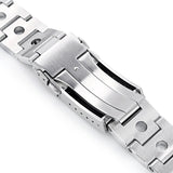 Strapcode Watch Bracelet 22mm Rollball 316L Stainless Steel Watch Bracelet for Seiko 5, Brushed V-Clasp
