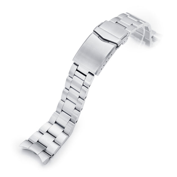 Strapcode Watch Bracelet 22mm Super-O Boyer 316L Stainless Steel Watch Bracelet for Orient Kamasu, Brushed V-Clasp
