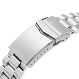 Strapcode Watch Bracelet 22mm Endmill 316L Stainless Steel Watch Band for Seiko 5, Brushed V-Clasp