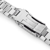 Strapcode Watch Bracelet 22mm Endmill 316L Stainless Steel Watch Band for Seiko 5, Brushed V-Clasp
