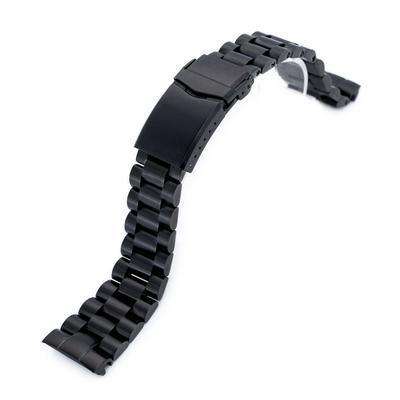 22mm Endmill 316L Stainless Steel Watch Bracelet for Seiko New Turtles SRPC49K1, V-Clasp PVD Black