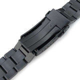 Strapcode Watch Bracelet 22mm Super 3D Oyster 316L Stainless Steel Watch Bracelet for Tudor Black Bay, V-Clasp PVD Black