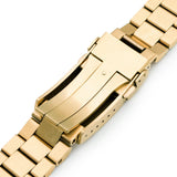 Strapcode Watch Bracelet 22mm Endmill 316L Stainless Steel Watch Band Straight End, Full IP Gold V-Clasp