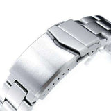 Strapcode Watch Bracelet 22mm Super 3D Oyster watch band for SEIKO Diver SKX007/SKX009/SKX011, Brushed V-Clasp Button Double Lock