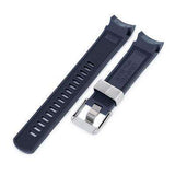 Strapcode Rubber Watch Strap 22mm Crafter Blue - Dark Blue Rubber Curved Lug Watch Strap for Tudor Black Bay M79230