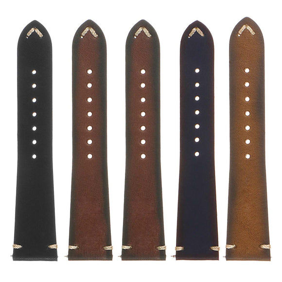 DASSARI Regal II Vintage Leather Quick Release Strap w/ Hand Sewn Stitching