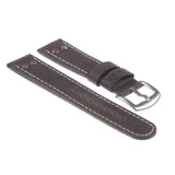 Strapsco DASSARI Vintage Leather Pilot Watch Band w/ Silver Rivets