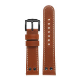 Strapsco DASSARI Pilot Leather Watch Band w/ Matte Black Rivets