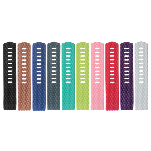 Large Fitbit Charge 2 Diamond Pattern Silicone Watch Strap