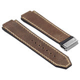 Strapsco DASSARI-Vintage-Leather-Strap-for-Hublot-Big-Bang-with-Brushed-Steel-Clasp