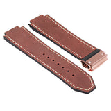 Strapsco DASSARI-Vintage-Leather-Strap-for-Hublot-Big-Bang-with-Rose-Gold-Clasp