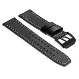 Strapsco DASSARI 23mm Leather Watch Strap for Luminox Evo with Matte Black Buckle
