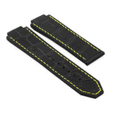 Strapsco DASSARI S4 Croc Embossed Leather & Rubber Strap for Hublot Big Bang