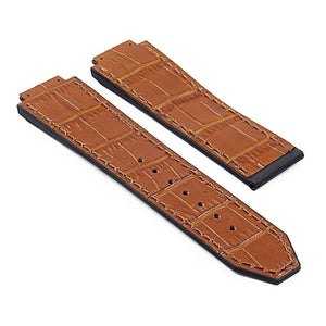 DASSARI S4 Croc Embossed Leather & Rubber Strap for Hublot Big Bang