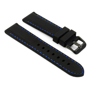 Rubber Strap with Contrast Stitching & Matte Black Buckle