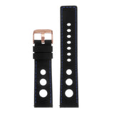 Strapsco Rubber Rally Strap with Rose Gold Buckle - Quick Release