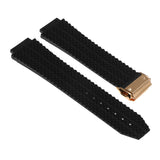 Strapsco Rubber Watch Strap for Hublot Big Bang with Yellow Gold Clasp