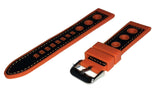 Grand Prix Rally Watch Strap Silicone Rubber Stitched with Stainless Steel Buckle