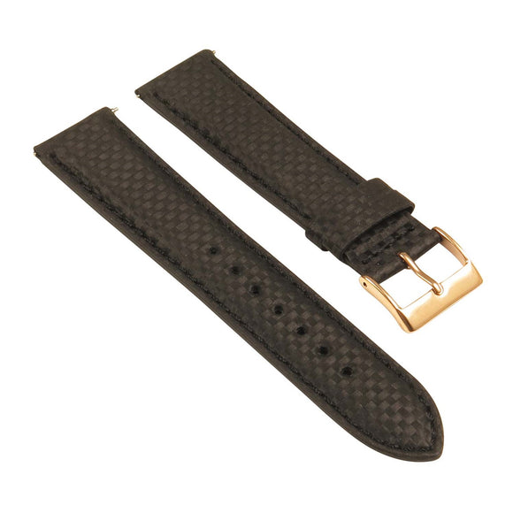 Padded Carbon Fiber Strap w/ Rose Gold Buckle - Quick Release